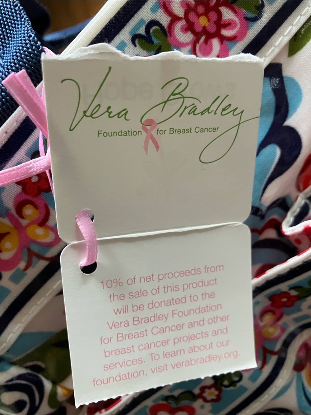 💐NWT Vera Bradley Floral Multicolor Gardening Tote with Navy Handles💐 - Picture 7 of 7